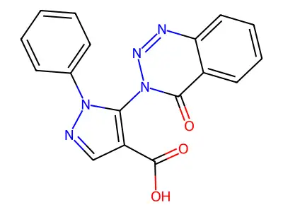 1H-Pyrazole-4-carboxylic acid, 5-(4-oxo-1,2,3-benzotriazin-3(4H)-yl)-1-phenyl- structure