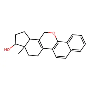 Benz(3,4)-6-oxaestra-1,3,5(10),8-tetraen-17-ol structure