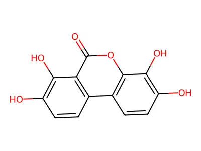 6H-Dibenzo(b,d)pyran-6-one, 3,4,7,8-tetrahydroxy- structure