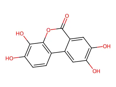 6H-Dibenzo(b,d)pyran-6-one, 3,4,8,9-tetrahydroxy- structure