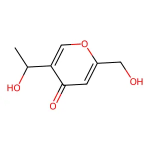 5-(1-hydroxyethyl)-2-(hydroxymethyl)-4H-pyran-4-one structure