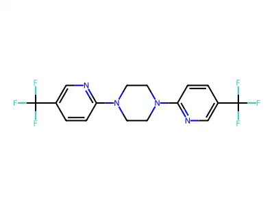 1,4-Bis[5-(trifluoromethyl)pyridin-2-yl]piperazine structure