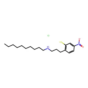 N-(2-((p-Nitrobenzyl)dithio)ethyl)decylamine monohydrochloride structure
