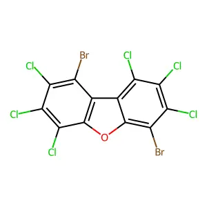 Dibenzofuran, 1,6-dibromo-2,3,4,7,8,9-hexachloro- structure