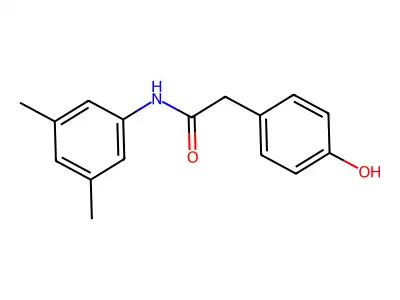 N-(3,5-dimethylphenyl)-2-(4-hydroxyphenyl)acetamide structure