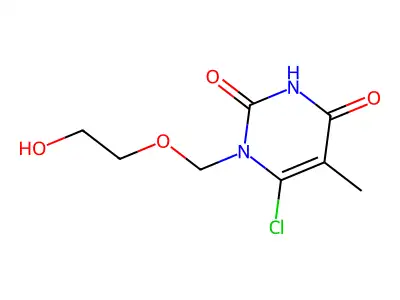 2,4(1H,3H)-Pyrimidinedione, 6-chloro-1-((2-hydroxyethoxy)methyl)-5-methyl- structure