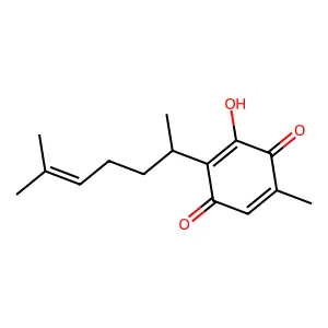 2-(1,5-Dimethyl-4-hexenyl)-3-hydroxy-5-methylbenzo-1,4-quinone structure