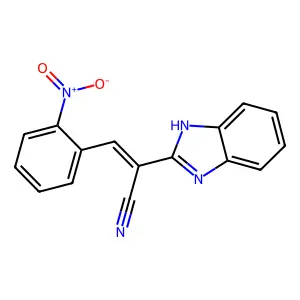 2-(1H-benzimidazol-2-yl)-3-(2-nitrophenyl)prop-2-enenitrile structure