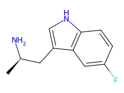 (R)-1-(5-fluoro-1H-indol-3-yl)propan-2-amine structure