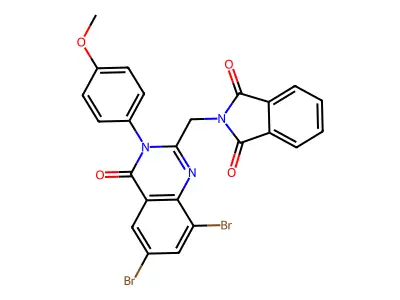 1H-Isoindole-1,3(2H)-dione, 2-((6,8-dibromo-3,4-dihydro-3-(4-methoxyphenyl)-4-oxo-2-quinazolinyl)methyl)- structure