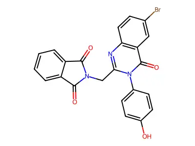 1H-Isoindole-1,3(2H)-dione, 2-((6-bromo-3,4-dihydro-3-(4-hydroxyphenyl)-4-oxo-2-quinazolinyl)methyl)- structure