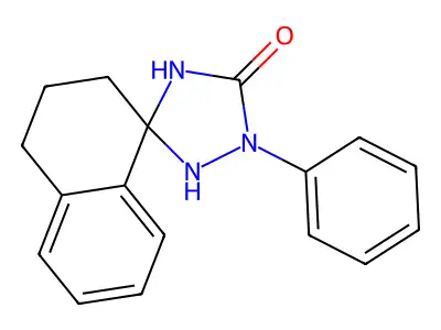 (spiro[5,5-(1,2,3,4-Tetrahydronapthalene)])-2-phenyl-1,2,4-triazolan-3-one structure