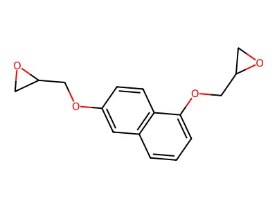 6-Glycidyloxynapht-1-yl oxymethyloxirane structure
