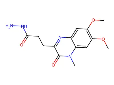 6,7-Dimethoxy-1-methyl-2(1H)-quinoxalinone-3-proprionylcarboxylic acid hydrazide structure