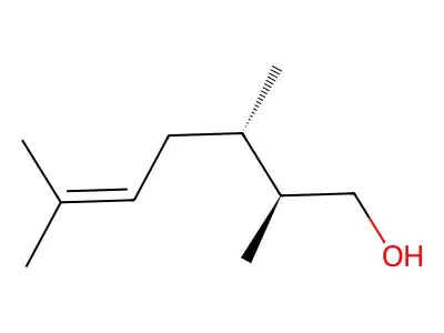 2,3,6-Trimethylhept-5-en-1-ol structure