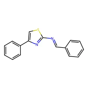 4-Phenyl-N-(phenylmethylene)-2-thiazolamine structure