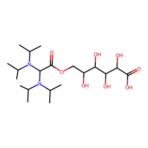 D-Gluconic acid, 6-(2,2-bis(bis(1-methylethyl)amino)acetate) structure