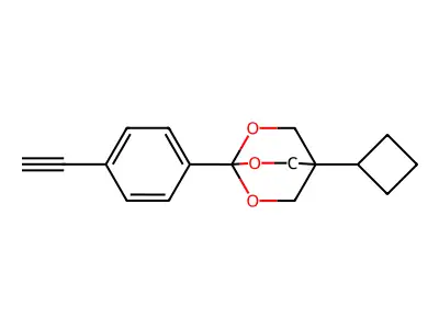 2,6,7-Trioxabicyclo(2.2.2)octane, 4-cyclobutyl-1-(4-ethynylphenyl)- structure