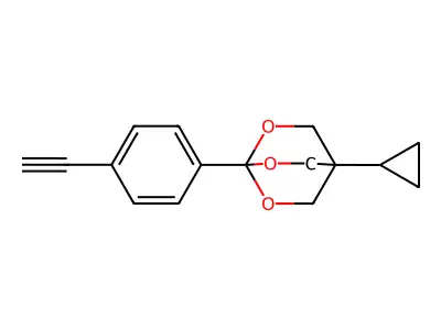 2,6,7-Trioxabicyclo(2.2.2)octane, 4-cyclopropyl-1-(4-ethynylphenyl)- structure