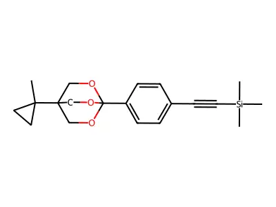 Silane, ((4-(4-(1-methylcyclopropyl)-2,6,7-trioxabicyclo(2.2.2)oct-1-yl)phenyl)ethynyl)trimethyl- structure