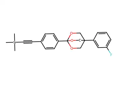 Silane, ((4-(4-(3-fluorophenyl)-2,6,7-trioxabicyclo(2.2.2)oct-1-yl)phenyl)ethynyl)trimethyl- structure