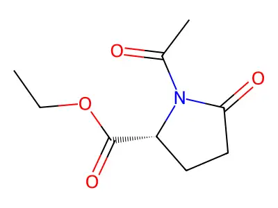 Ethyl 1-acetyl-5-oxopyrrolidine-2-carboxylate structure