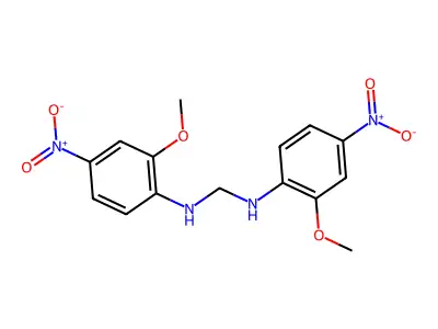 N,N'-Methylenebis(2-methoxy-4-nitroaniline) structure