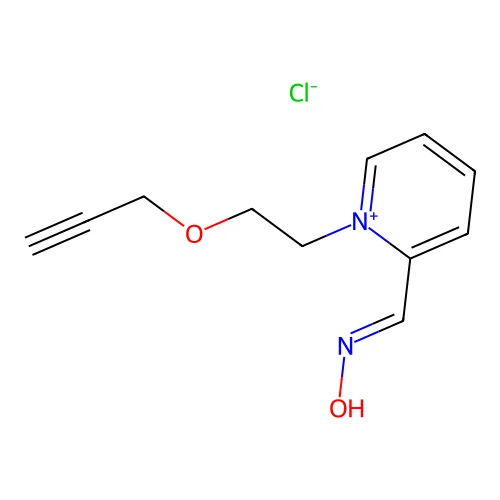 N-[[1-(2-prop-2-ynoxyethyl)pyridin-1-ium-2-yl]methylidene]hydroxylamine chloride structure