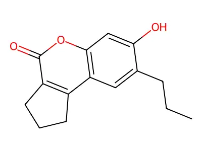 7-hydroxy-8-propyl-2,3-dihydrocyclopenta[c]chromen-4(1H)-one structure