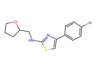 4-(4-bromophenyl)-N-(oxolan-2-ylmethyl)-1,3-thiazol-2-amine structure