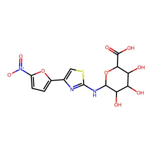 1-(2-Amino-4-(5-nitro-2-furyl)-2-thiazolyl)-1-deoxyglucopyranuronic acid structure