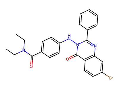 Benzamide, 4-((7-bromo-4-oxo-2-phenyl-3(4H)-quinazolinyl)amino)-N,N-diethyl- structure