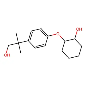 Benzeneethanol, 4-((2-hydroxycyclohexyl)oxy)-beta,beta-dimethyl- structure
