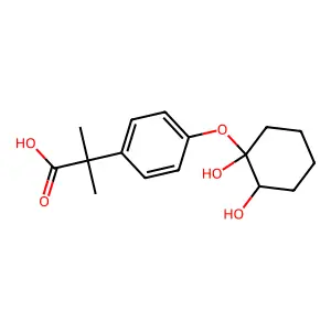 2-[4-(1,2-Dihydroxycyclohexyl)oxyphenyl]-2-methylpropanoic acid structure