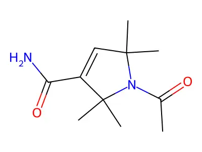 1-Acetyl-2,2,5,5-tetramethyl-3-pyrroline-3-carboxamide structure