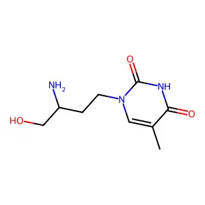 3-Amino-4-hydroxybutylthymine structure