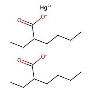 Hexanoic acid, 2-ethyl-, mercury(2+) salt (2:1) structure