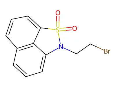 2-(2-bromoethyl)-2H-naphtho[1,8-cd]isothiazole 1,1-dioxide structure