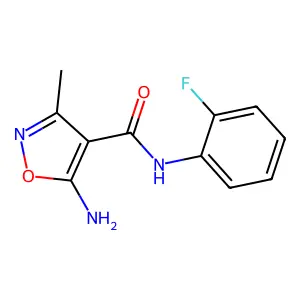 5-amino-N-(2-fluorophenyl)-3-methyl-1,2-oxazole-4-carboxamide structure