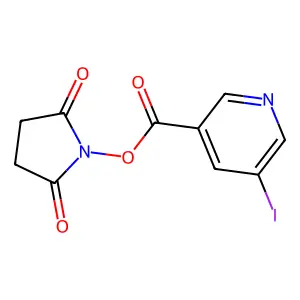 N-succinimidyl-5-iodo-3-pyridinecarboxylic acid structure