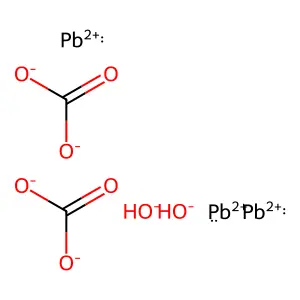 Lead hydroxide carbonate structure