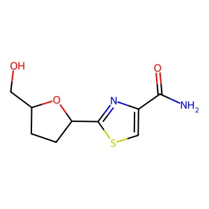 4-Thiazolecarboxamide, 2-(tetrahydro-5-(hydroxymethyl)-2-furanyl)-, (2R-cis)- structure