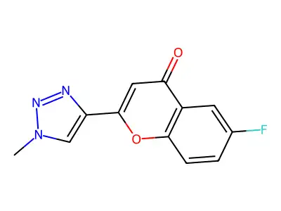 4H-1-Benzopyran-4-one, 6-fluoro-2-(1-methyl-1H-1,2,3-triazol-4-yl)- structure