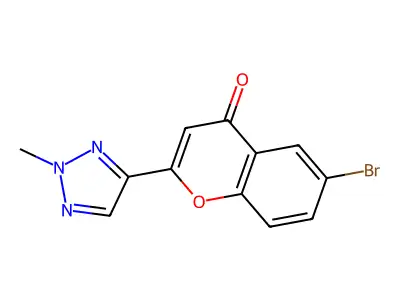4H-1-Benzopyran-4-one, 6-bromo-2-(2-methyl-1H-1,2,3-triazol-4-yl)- structure
