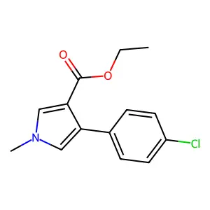 Ethyl 4-(4-chlorophenyl)-1-methylpyrrole-3-carboxylate structure