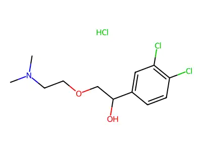 3,4-Dichloro-alpha-((2-(dimethylamino)ethoxy)methyl)benzenemethanol hydrochloride structure