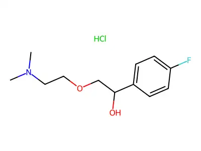 alpha-((2-(Dimethylamino)ethoxy)methyl)-4-fluorobenzenemethanol hydrochloride structure