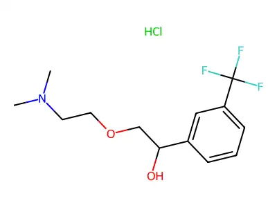 alpha-((2-(Dimethylamino)ethoxy)methyl)-3-(trifluoromethyl)benzenemethanol hydrochloride structure
