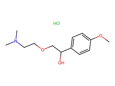 alpha-((2-(Dimethylamino)ethoxy)methyl)-4-methoxybenzenemethanol hydrochloride structure