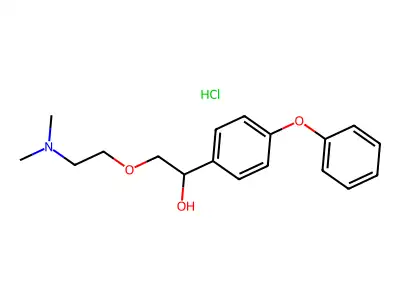 alpha-((2-(Dimethylamino)ethoxy)methyl)-4-phenoxybenzenemethanol hydrochloride structure
